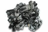 Fluorescent Hyalite Opal on Lustrous Black Tourmaline (Schorl) #322776-1